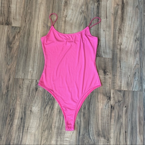 SHEIN Tops - NWOT Pink Ribbed Bodysuit